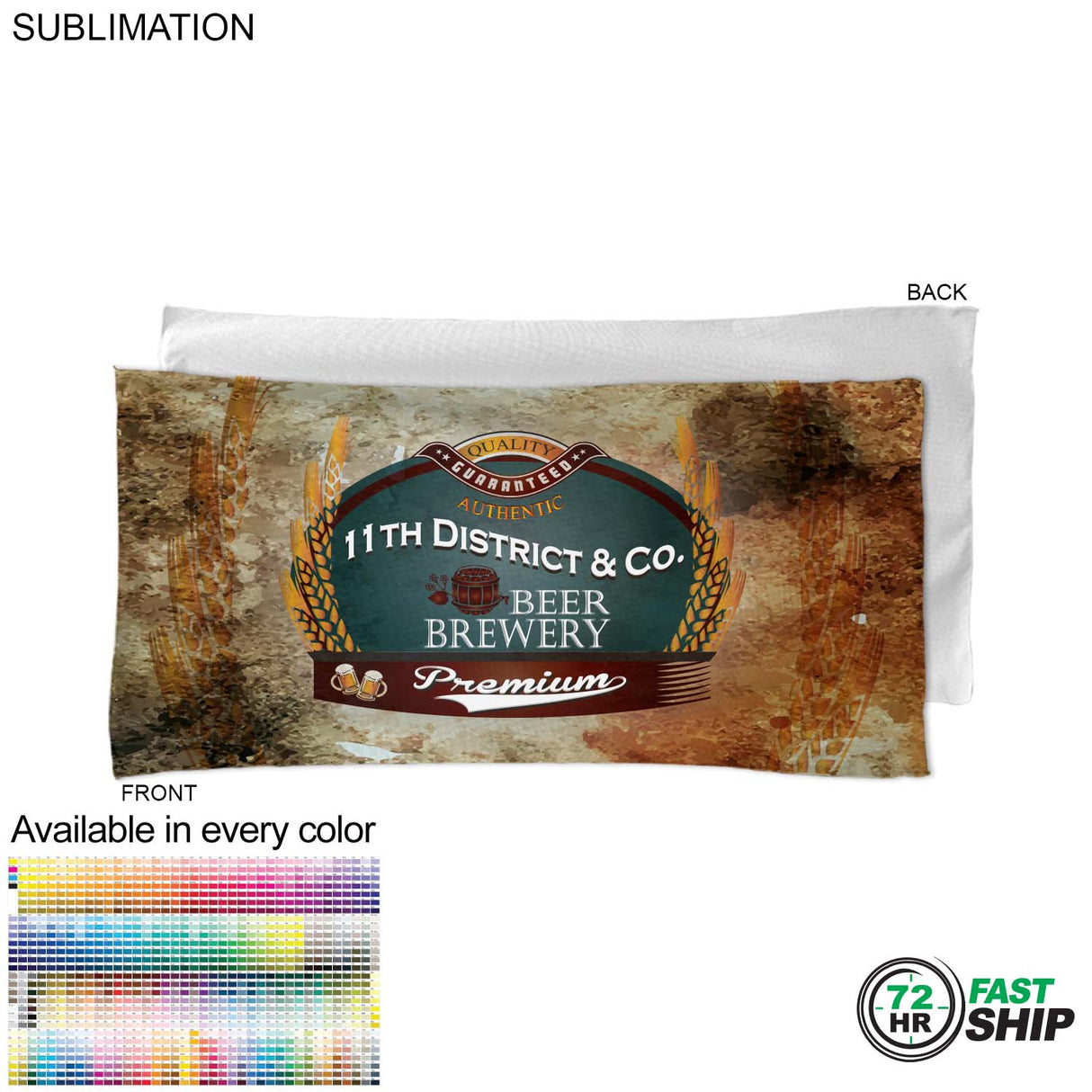 72 Hr Fast Ship - Absorbent Microfiber Dri-Lite Terry Beach, Travel Towel, 22x44, Sublimated