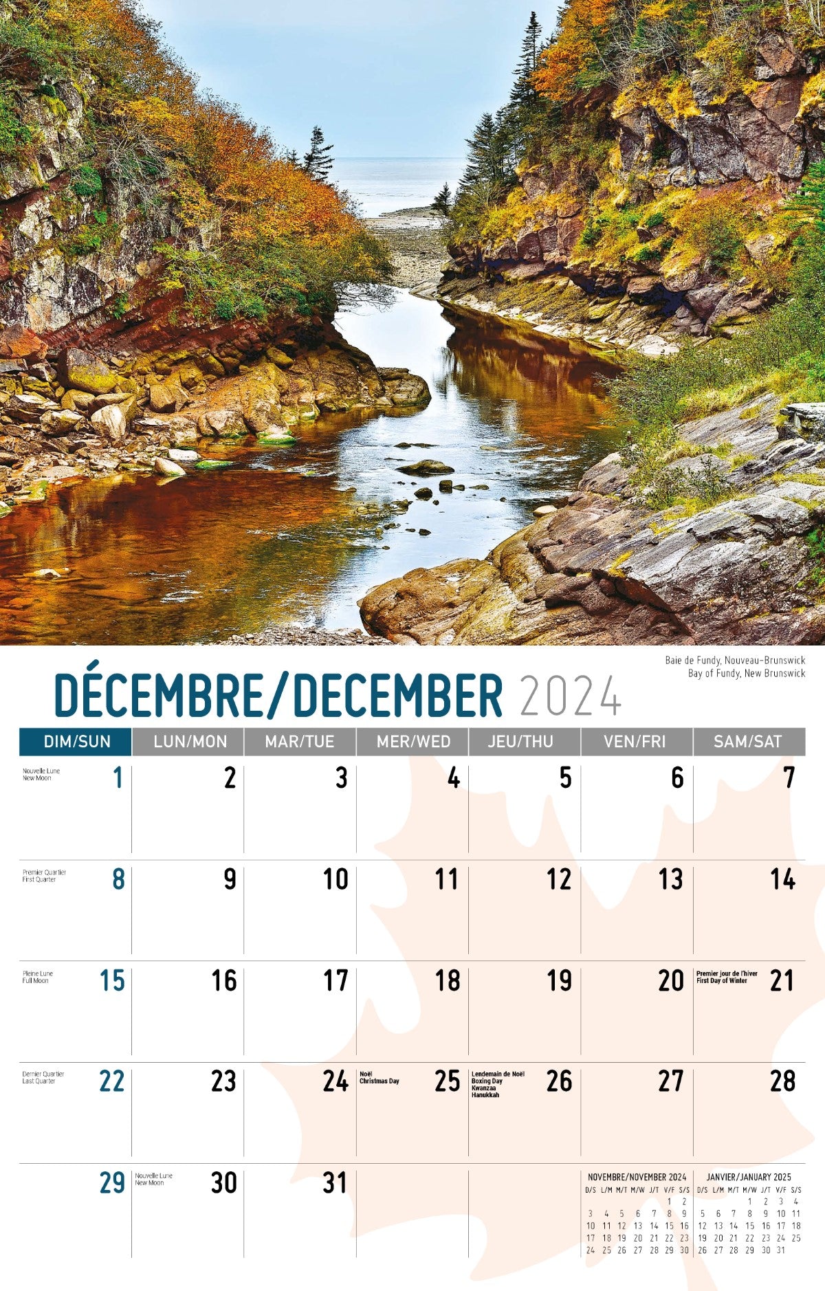 Galleria Wall Calendar 2025 Scenes of Canada (English/French)