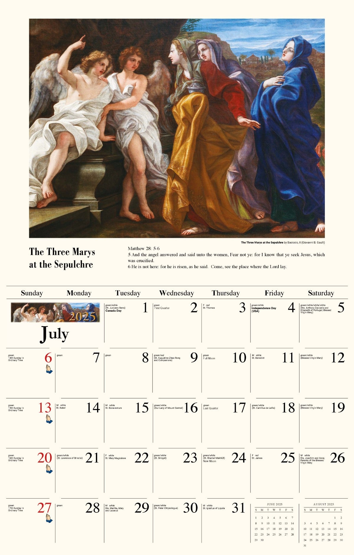 Galleria Wall Calendar 2025 Catholic Inspirations Eng.