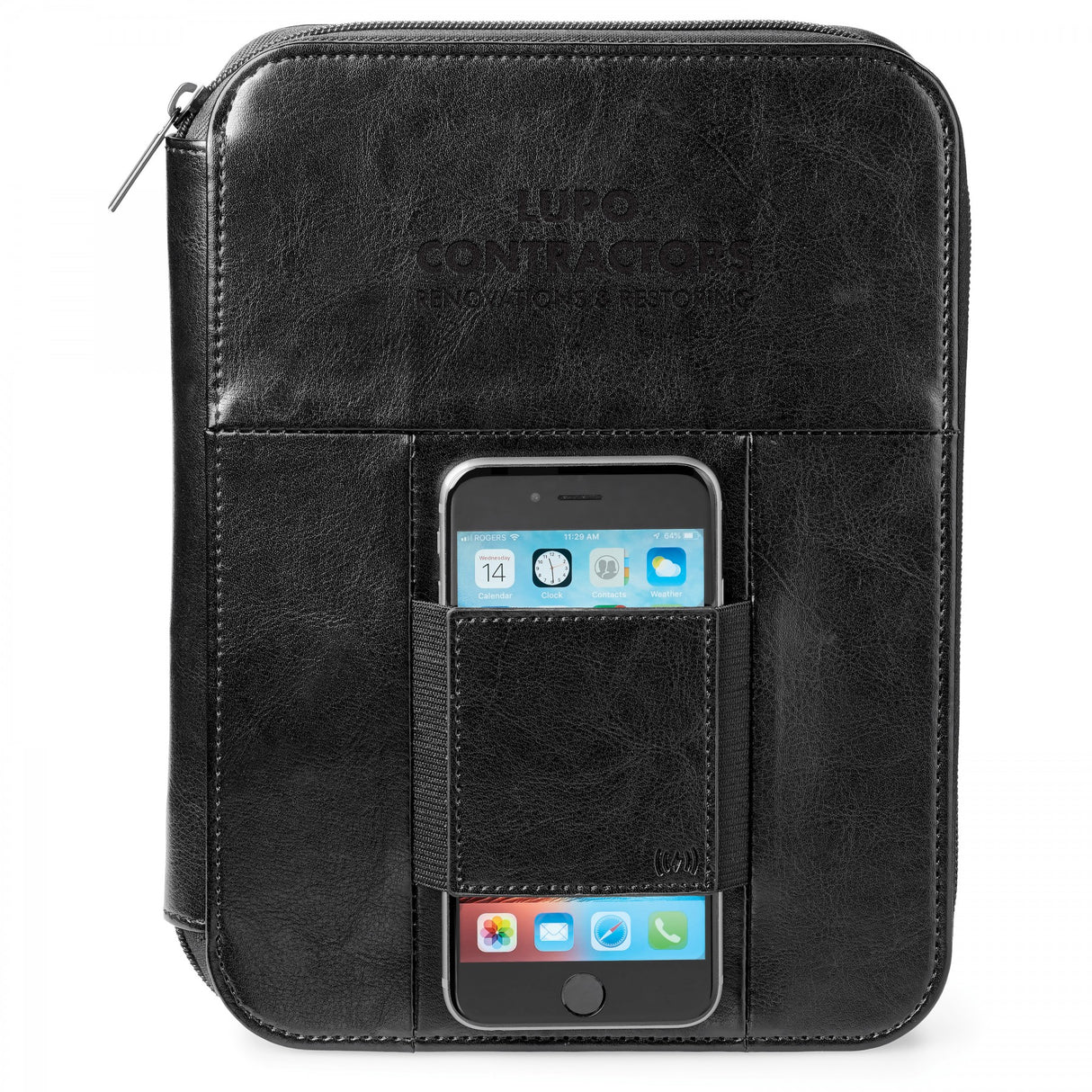 A5 ZIP JOURNAL WITH 5,000 mAh WIRELESS CHARGING POWER BANK INCLUDES UL CERTIFIED BATTERY