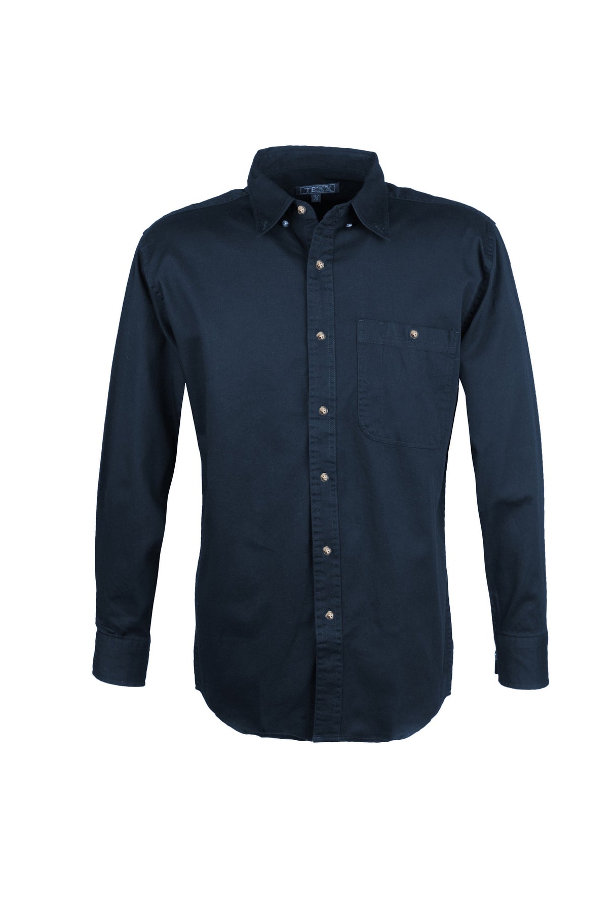 Men's 100% Cotton Twill Long Sleeve Shirt Tall (Navy Blue) (LT-3XLT)