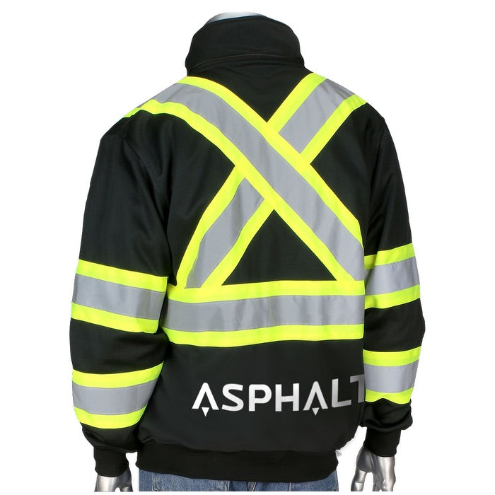 Two-Tone X-Back Full Zip Fleece Black Sweatshirt