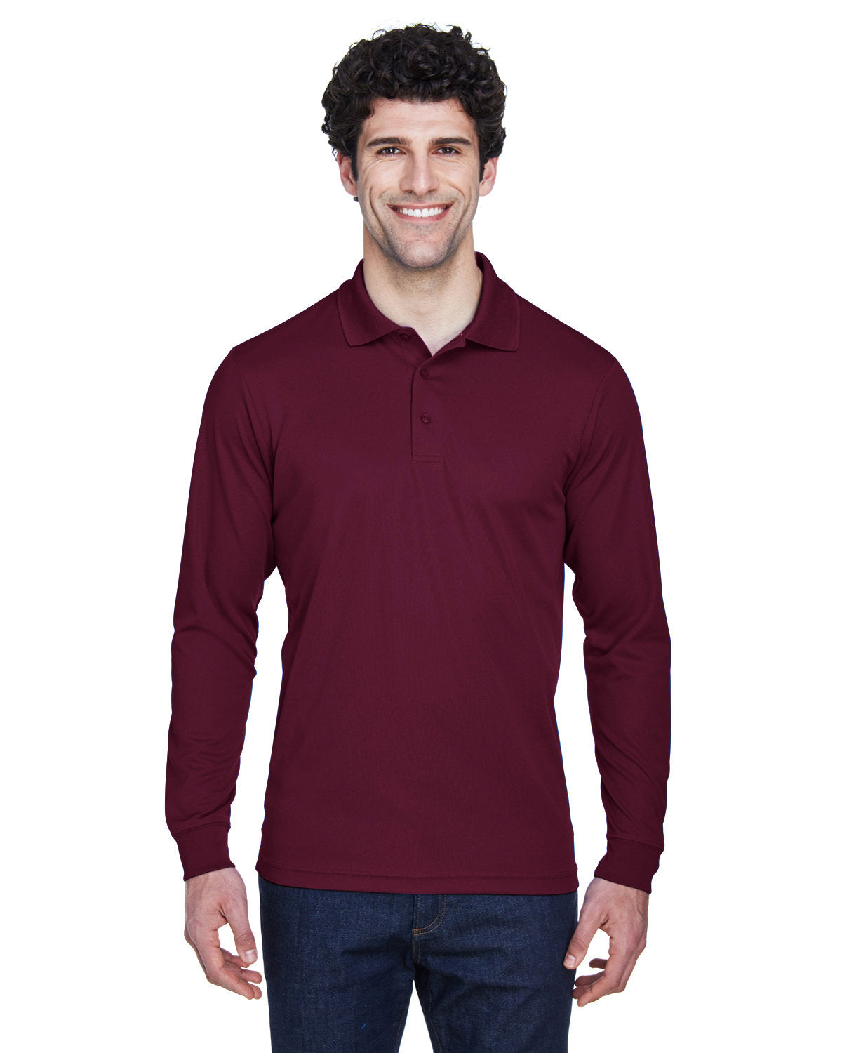 000152 CORE 365 Men's Pinnacle Performance Long-Sleeve Piqué Polo