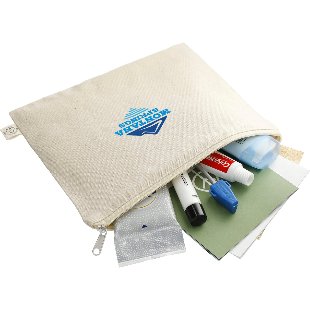 Organic Cotton Flat Travel Pouch