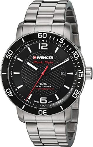 Swiss Military® Roadster Black Night Watch w/Stainless Steel Bracelet