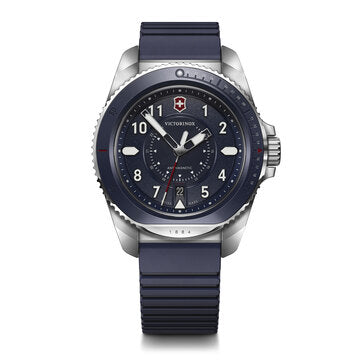 Journey Blue Dial Watch w/Rubber Strap