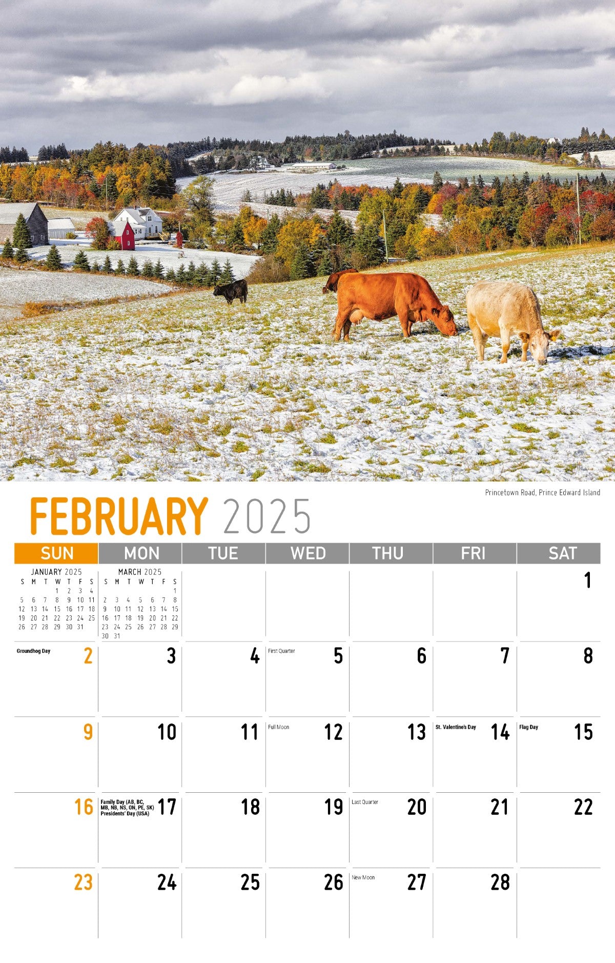 Galleria Wall Calendar 2025 Scenes of Atlantic Canada