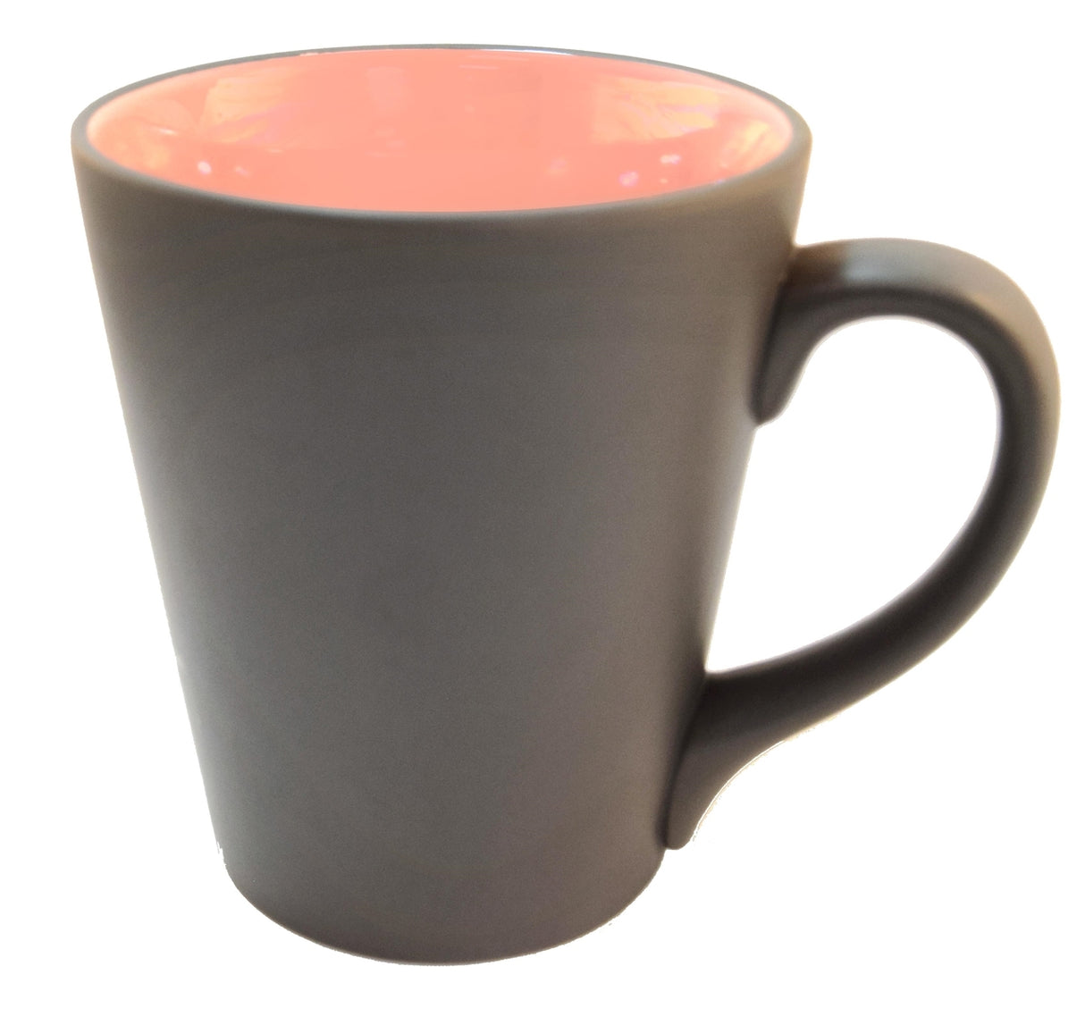 Grey/Pearl 12oz mug matte ouside pink pearl inside