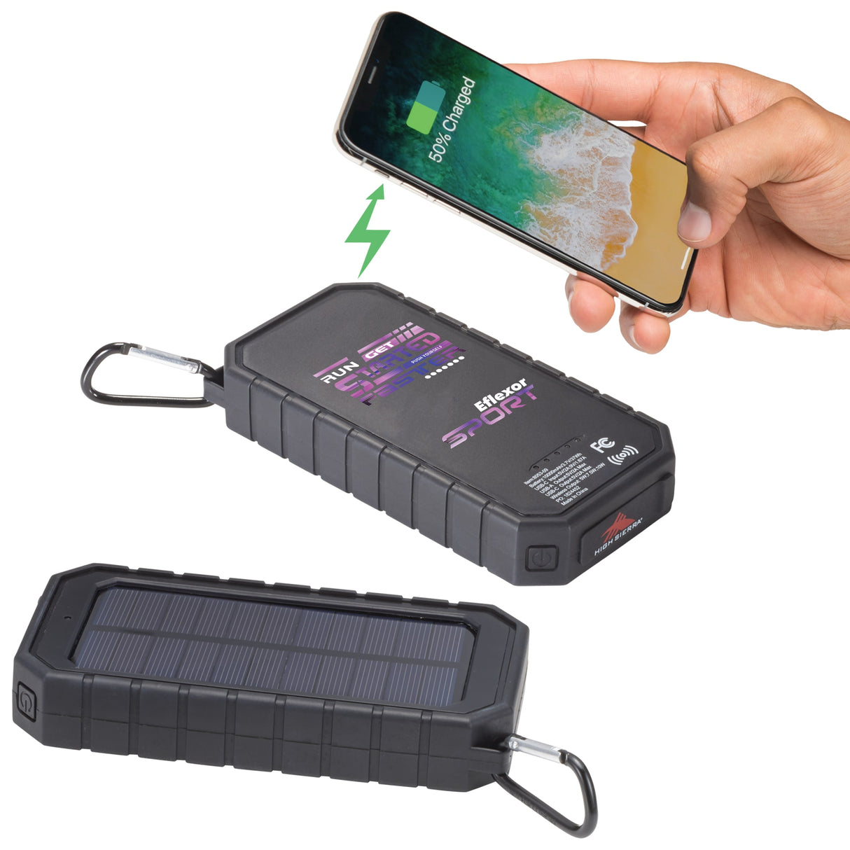 High Sierra IPX 5 Solar Fast Wireless Power Bank