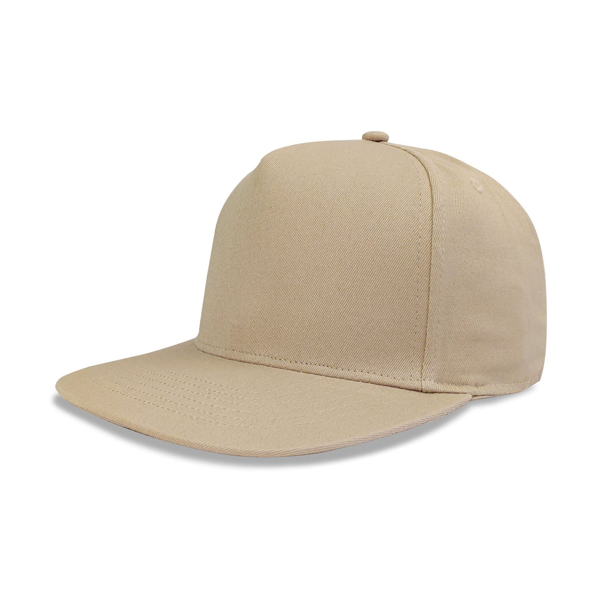 Deluxe 5 Panel Constructed Cotton Twill Flat Bill Cap