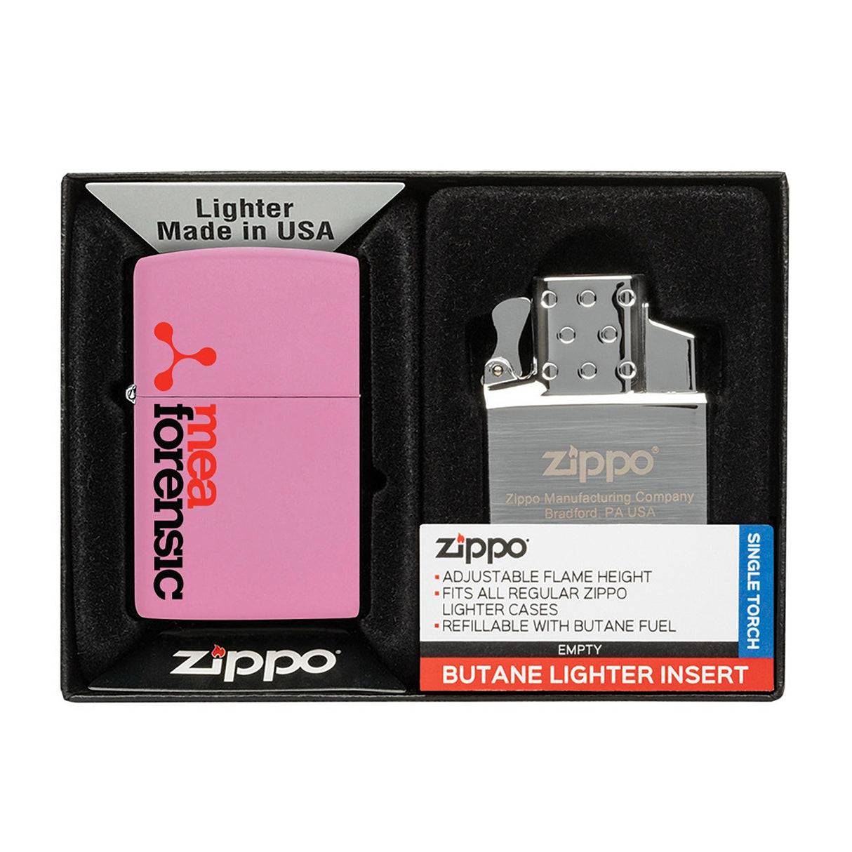 Matte Zippo® Lighter & Single Butane Insert Gift Set