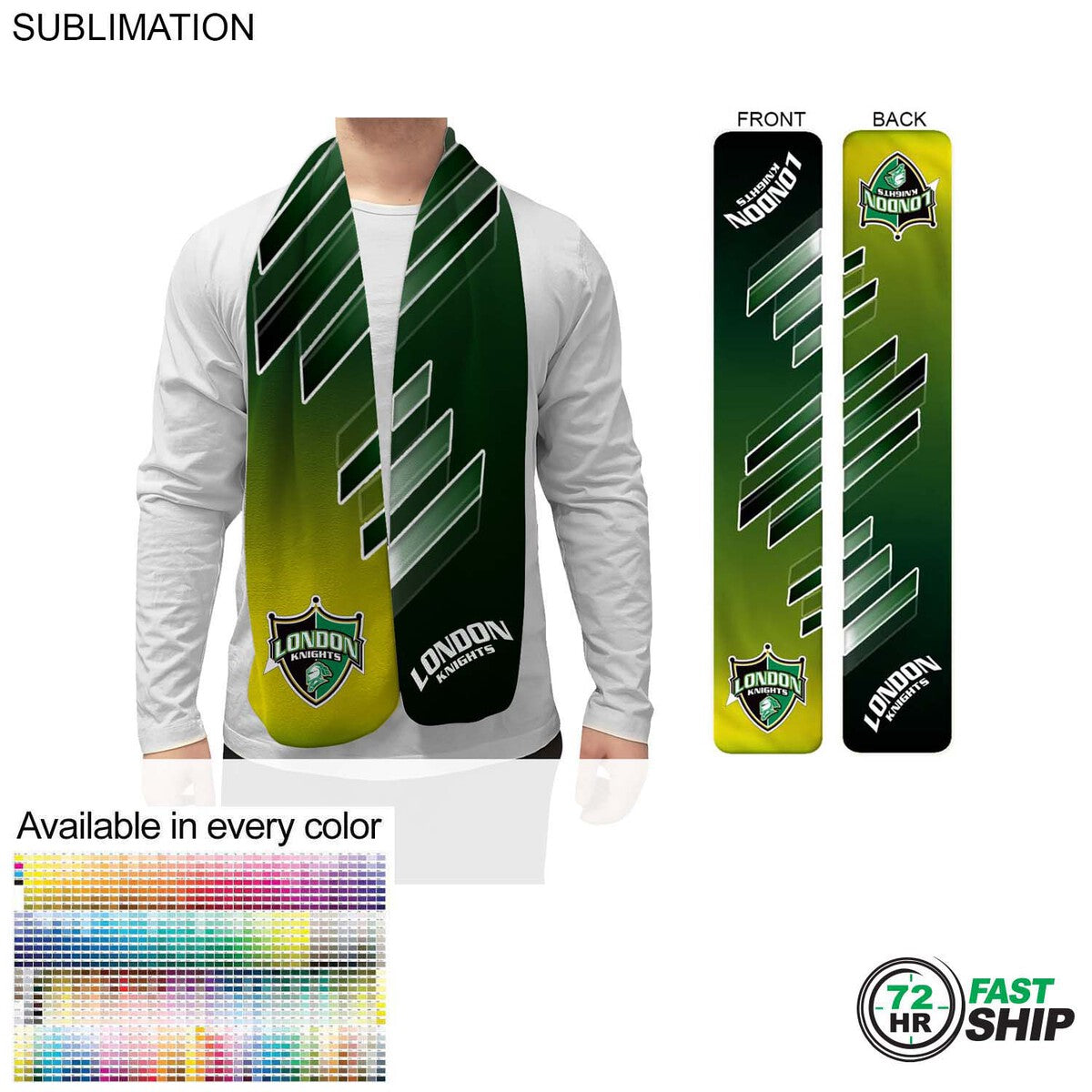 72 Hr Fast Ship -Ultra Soft and Smooth Microfleece Scarf, 8x60, Sublimated BOTH sides