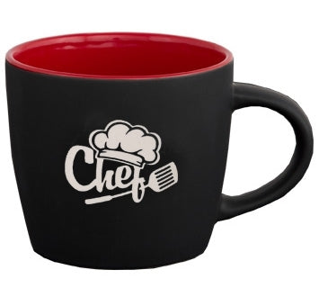 Midnight 12oz 2tone black/red cafe mug - Etched