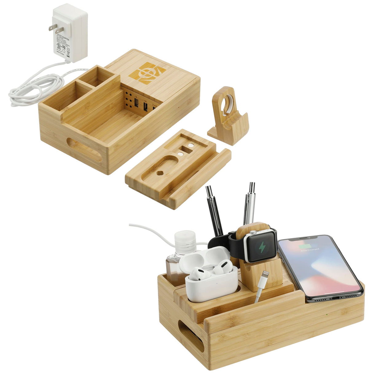Bamboo Fast Wirelsss Charging Dock Station