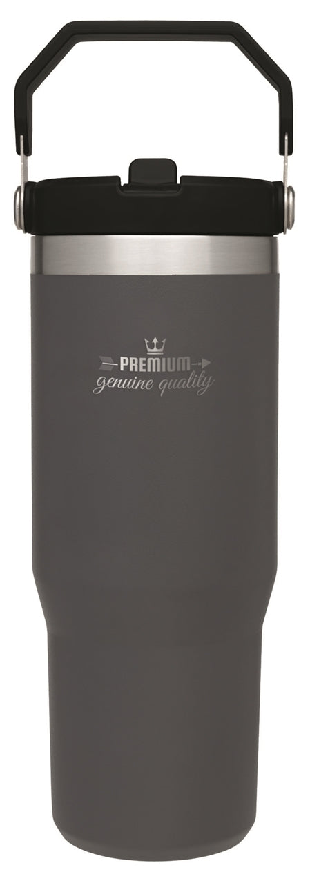 Stanley® IceFlow 30oz Flip Straw Tumbler, grey - Etched