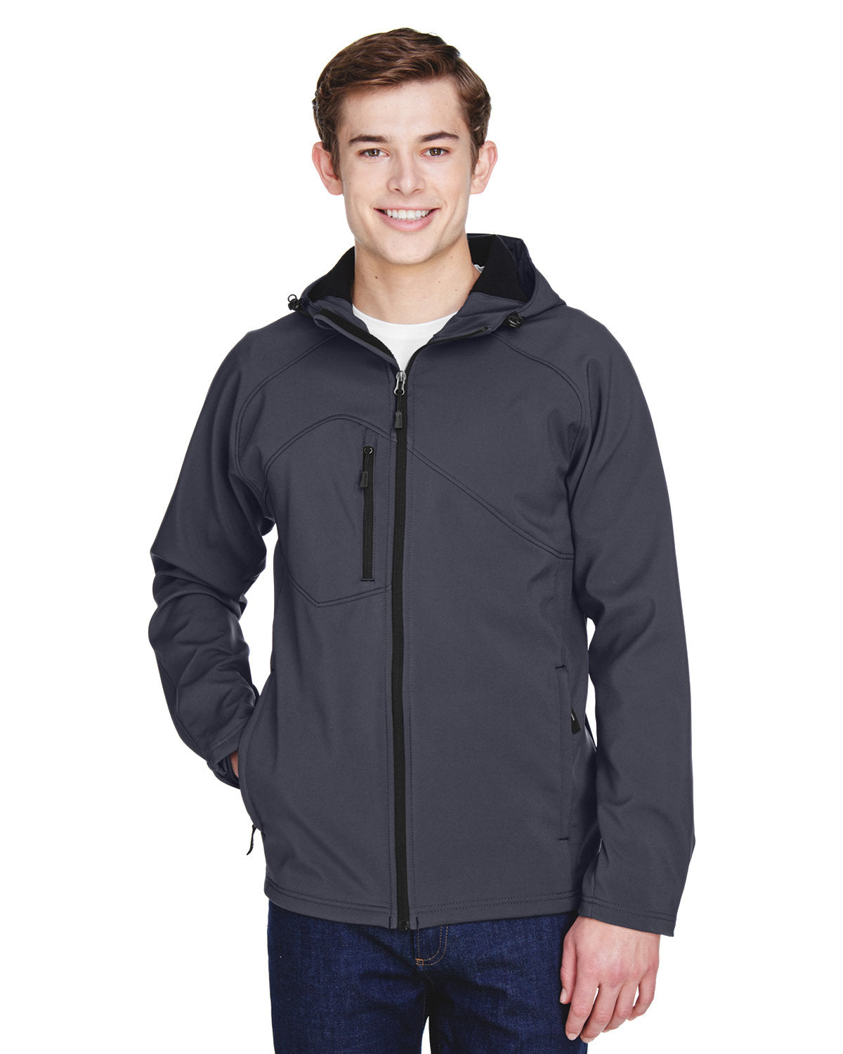 000179 NORTH END Men's Prospect Two-Layer Fleece Bonded Soft Shell Hooded Jacket