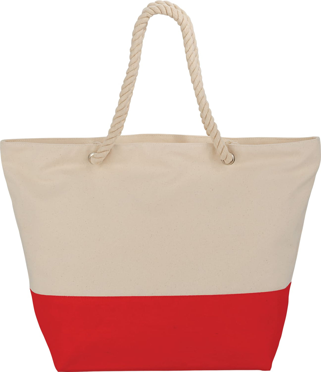 Zippered 12oz Cotton Canvas Rope Tote