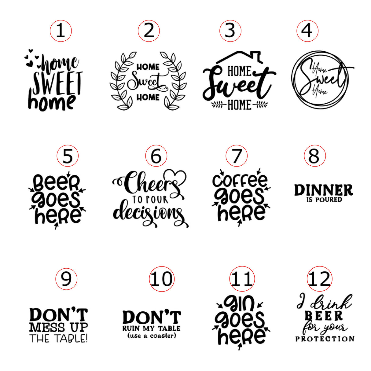 Custom Name Engraved Slate Coasters