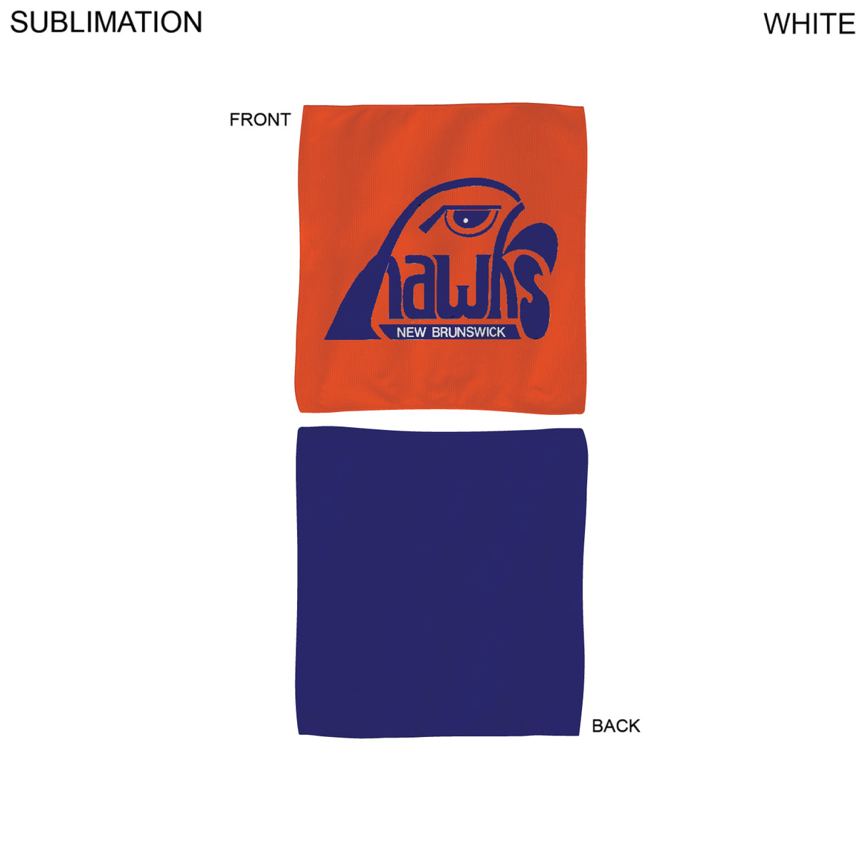 Colored Microfiber Dri-Lite Terry Fan, Cheering, Skate Towel, 12x12 Sublimated Edge to Edge 2 sides