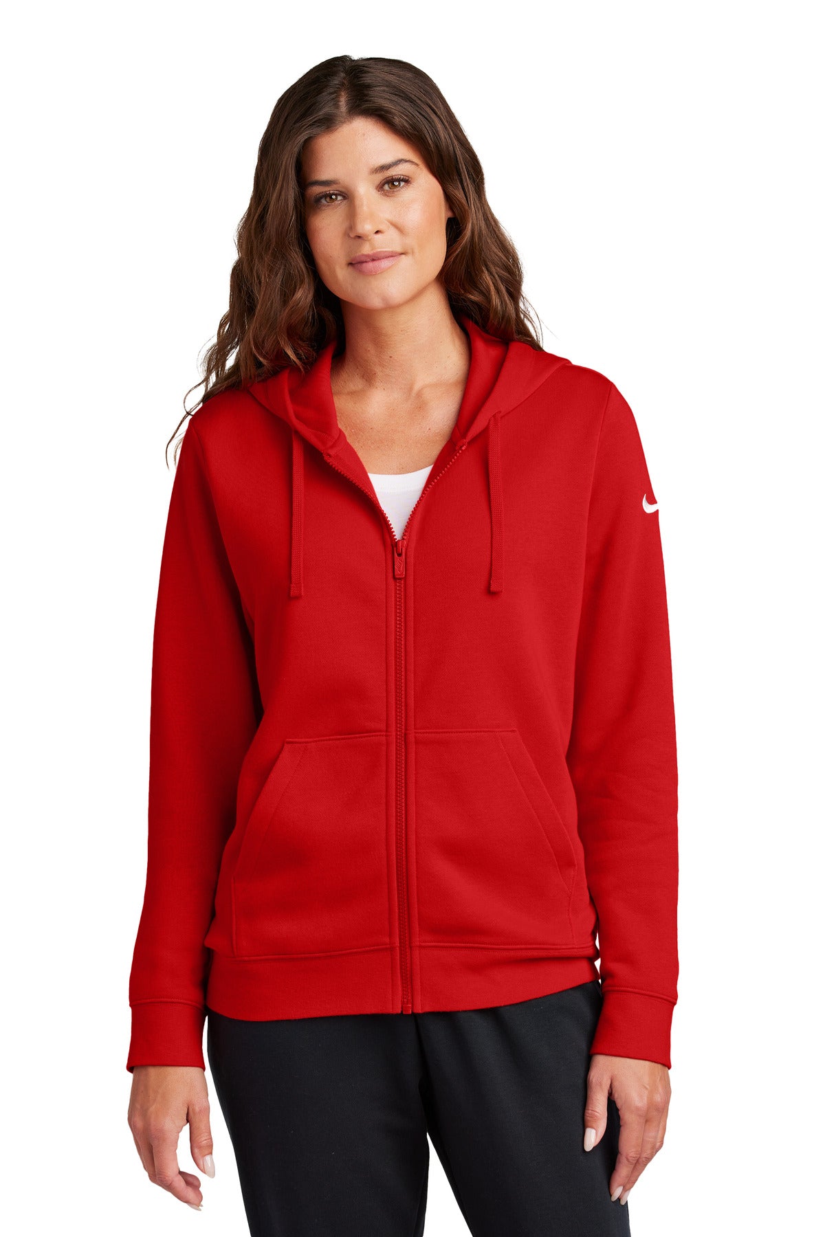 Nike Ladies Club Fleece Sleeve Swoosh Full-Zip Hoodie