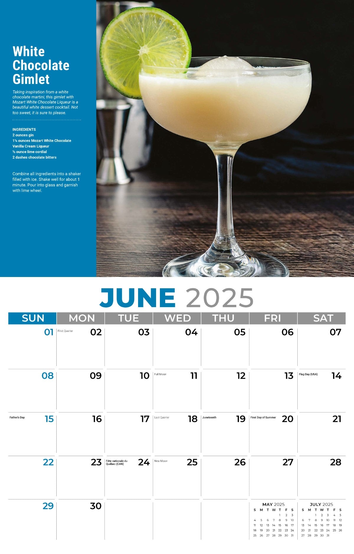 Galleria Wall Calendar 2025 Happy Hour