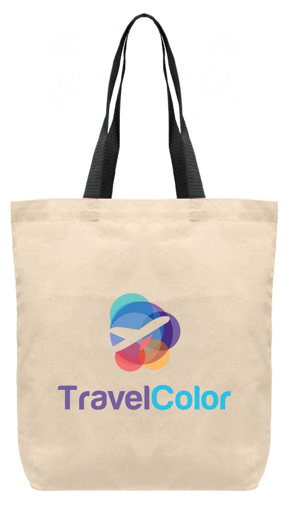 Tonga - 5 oz Natural Cotton Tote w/ Color Straps - ColorJet