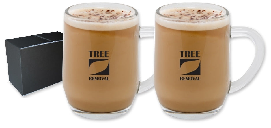 ~ Columbia mug 10oz clear glass S/2 in Mystique gift box