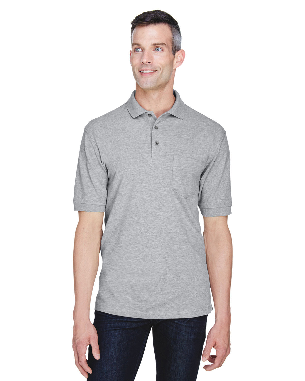 000172 Harriton Men's 5.6 oz. Easy Blend? Polo with Pocket