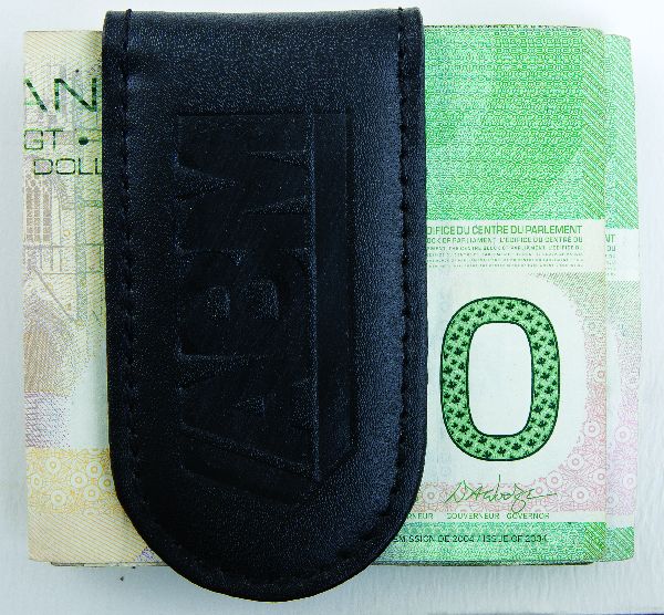 Leather Money Clip black