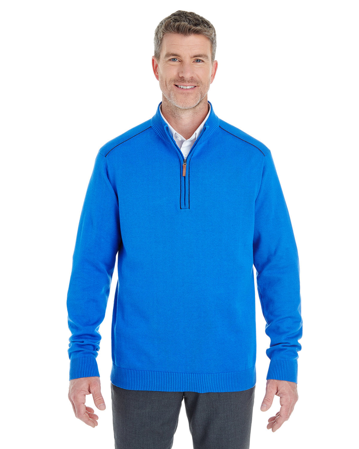DEVON AND JONES Men's Manchester Fully-Fashioned Quarter-Zip Sweater