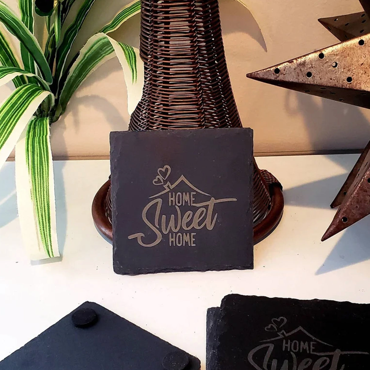 Custom Name Engraved Slate Coasters