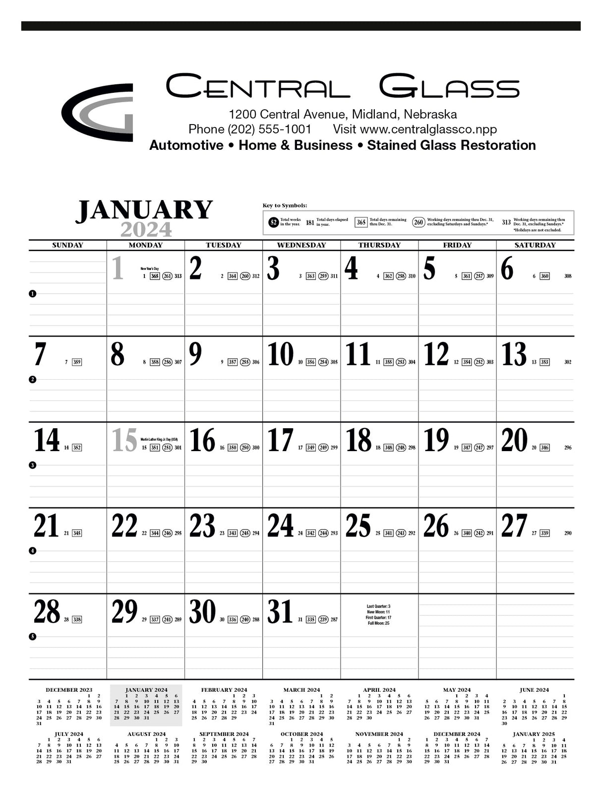 Large Contractor Calendar