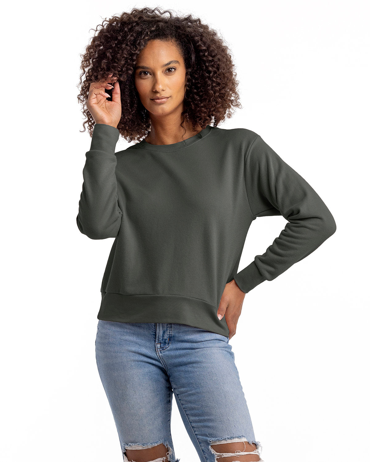 NEXT LEVEL APPAREL Ladies' Laguna Sueded Sweatshirt
