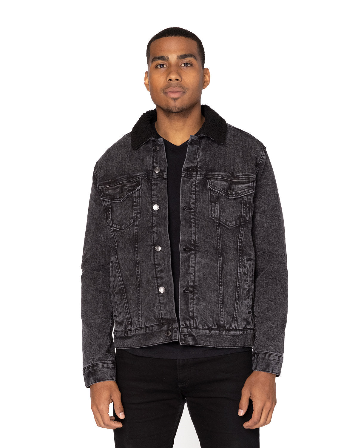 THREADFAST Unisex Sherpa-Lined Denim Jacket