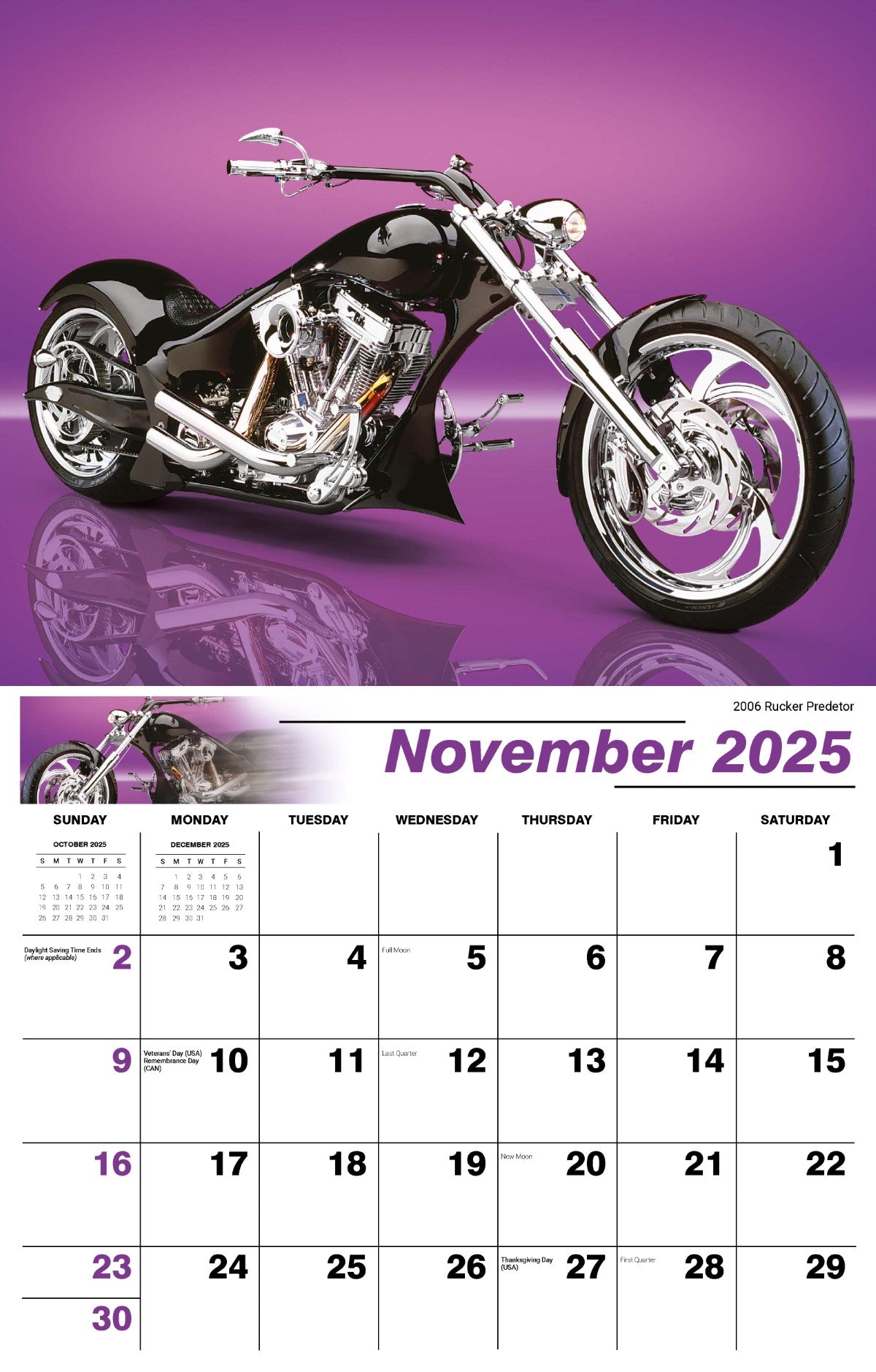 Galleria Wall Calendar 2025 Motorcycle Mania Calendar