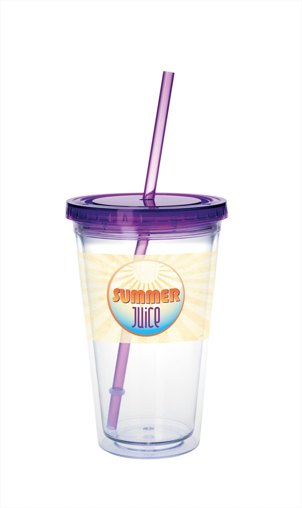 Clear Tumbler with Colored Lid - 18 oz.