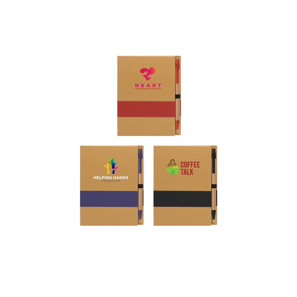 Kolbert - Recycled Cover Notepad plus Sticky Notes & Kraft Pen Set - ColorJet