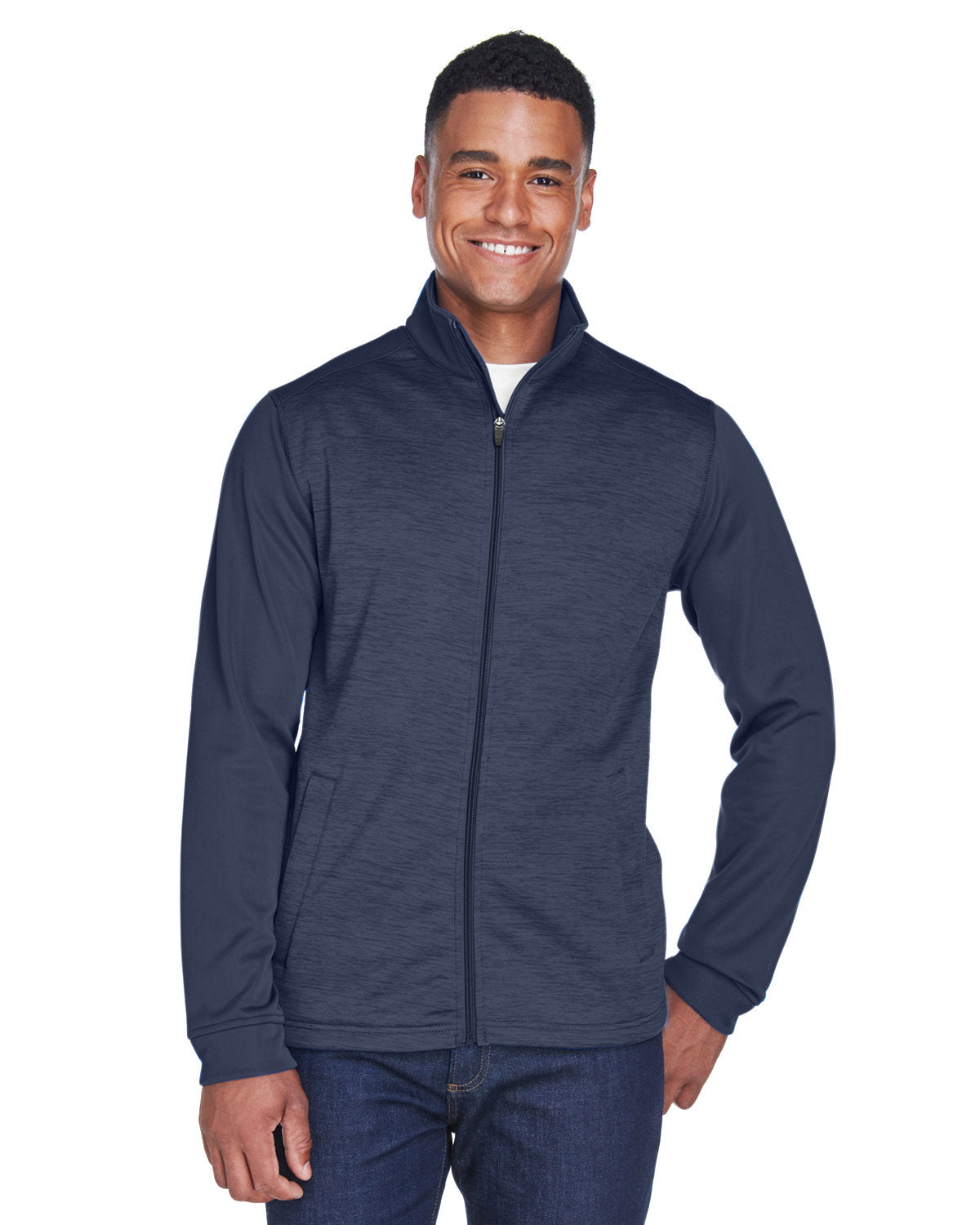 DEVON AND JONES Men's Newbury Colorblock Mélange Fleece Full-Zip