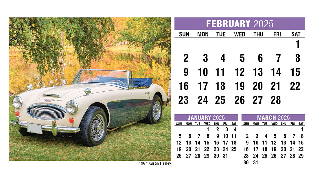 Classic Cars Desk Tent Calendar