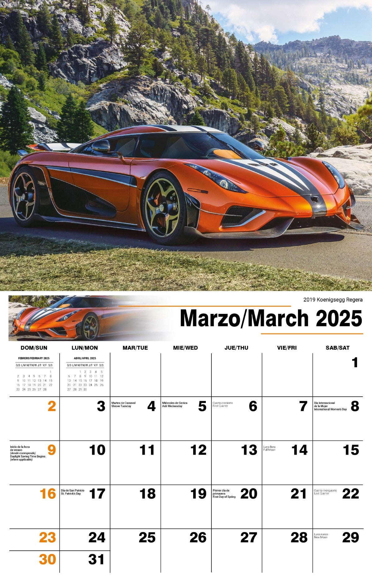 Galleria Wall Calendar 2025 Exotic Cars SP/ENG