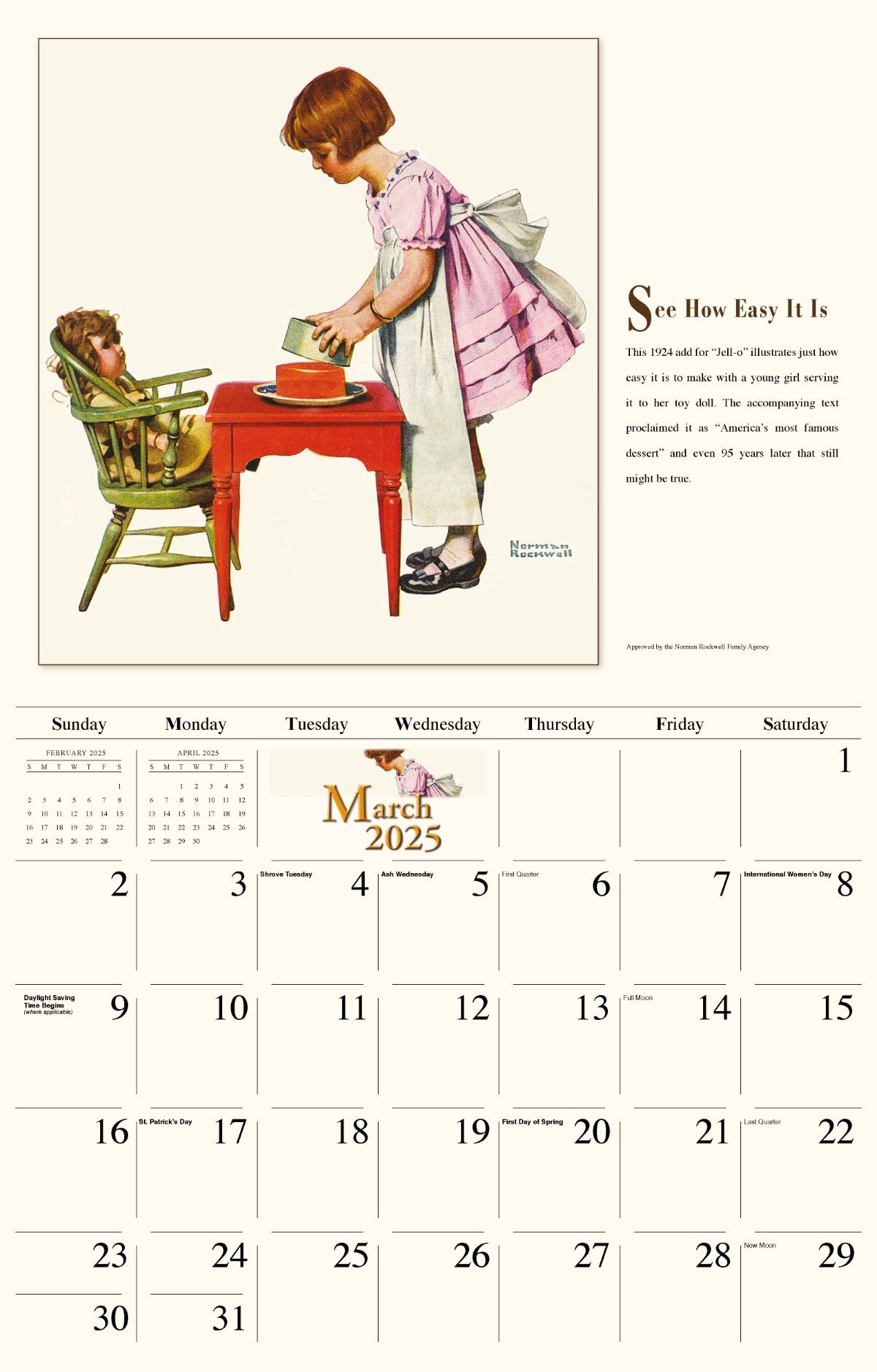 Galleria Wall Calendar 2025 Norman Rockwell