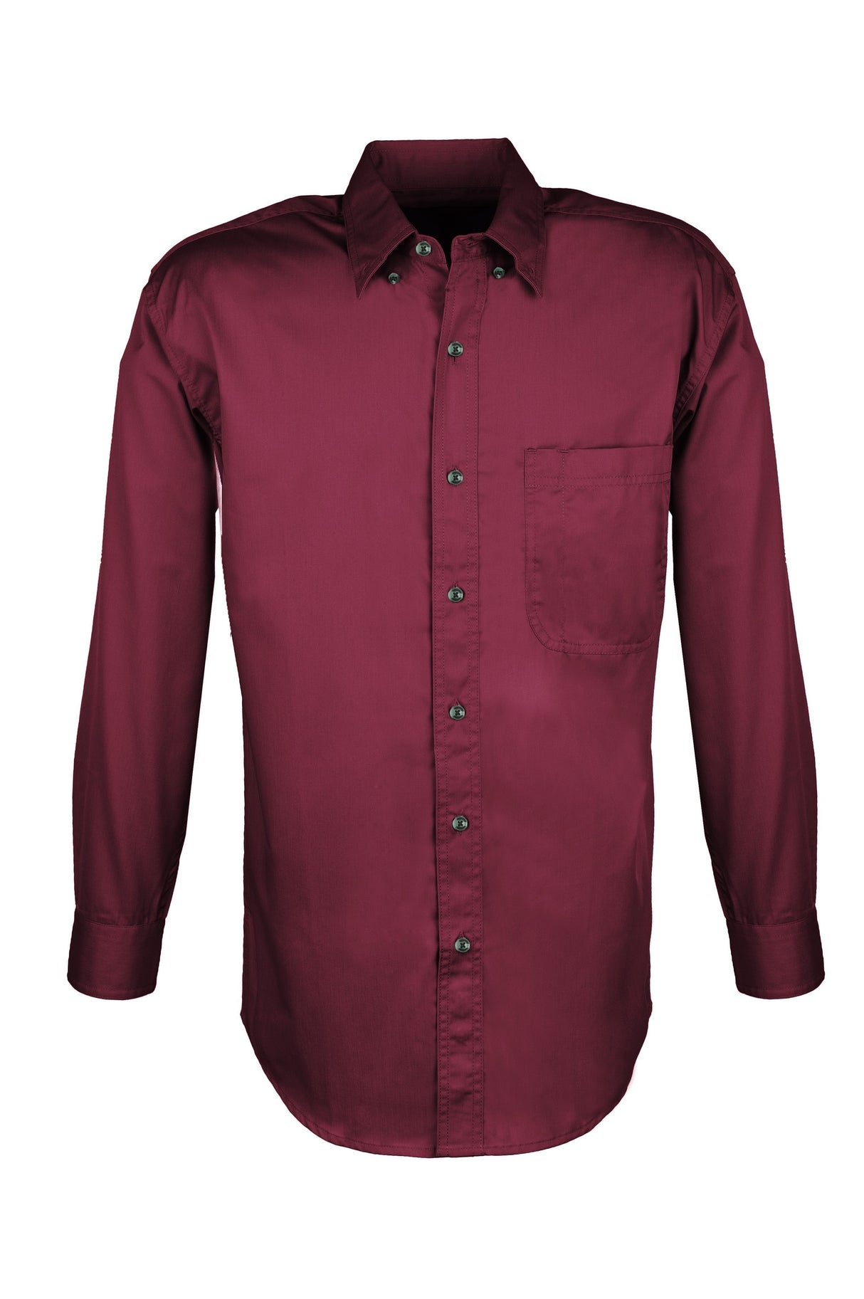 MEN EASY CARE COTTON BLEND DRESS SHIRTS Long Sleeve(Burgundy) ( S-4XL)