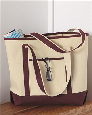 Q-Tees 34.6L Large Canvas Deluxe Tote Bag