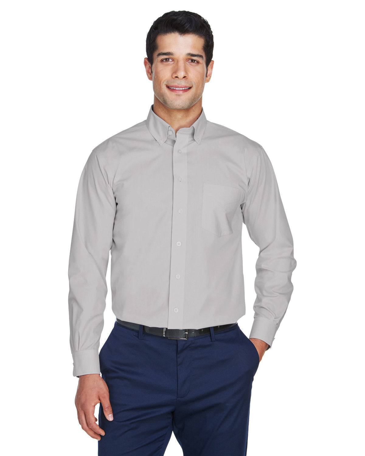 000162 Devon and Jones Men's Crown Collection® Solid Broadcloth Woven Shirt