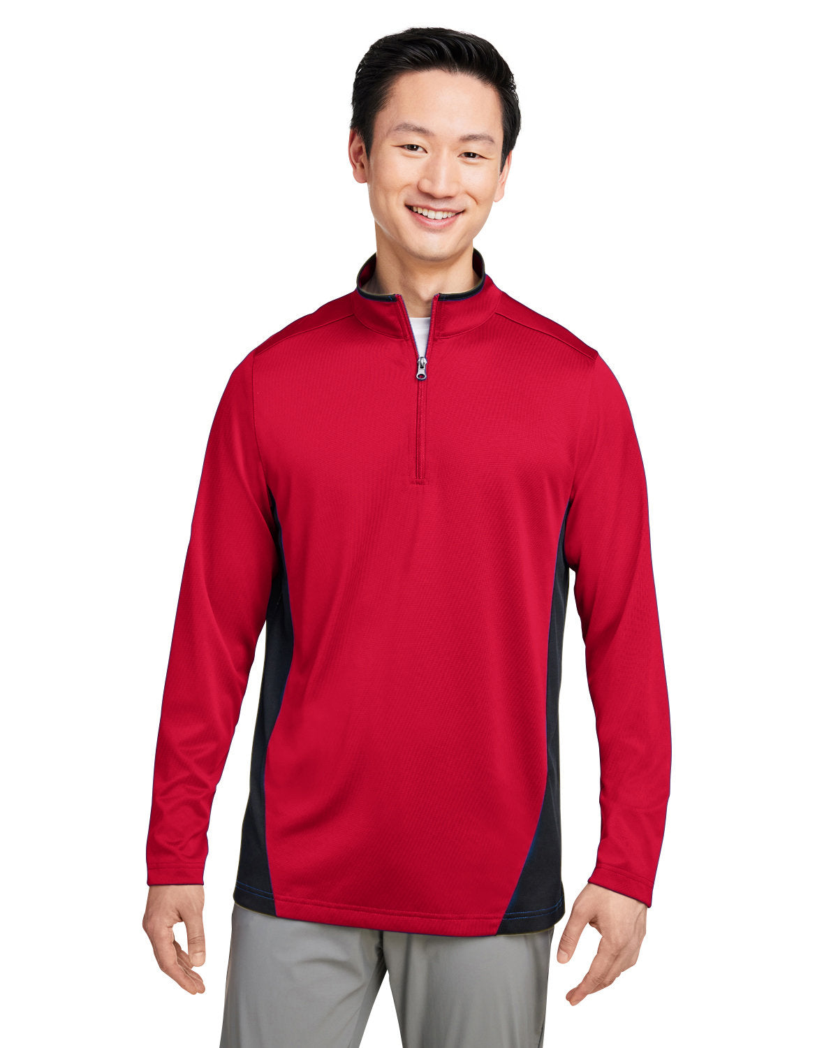Harriton Men's Flash Snag Protection Plus IL Colorblock Quarter-Zip