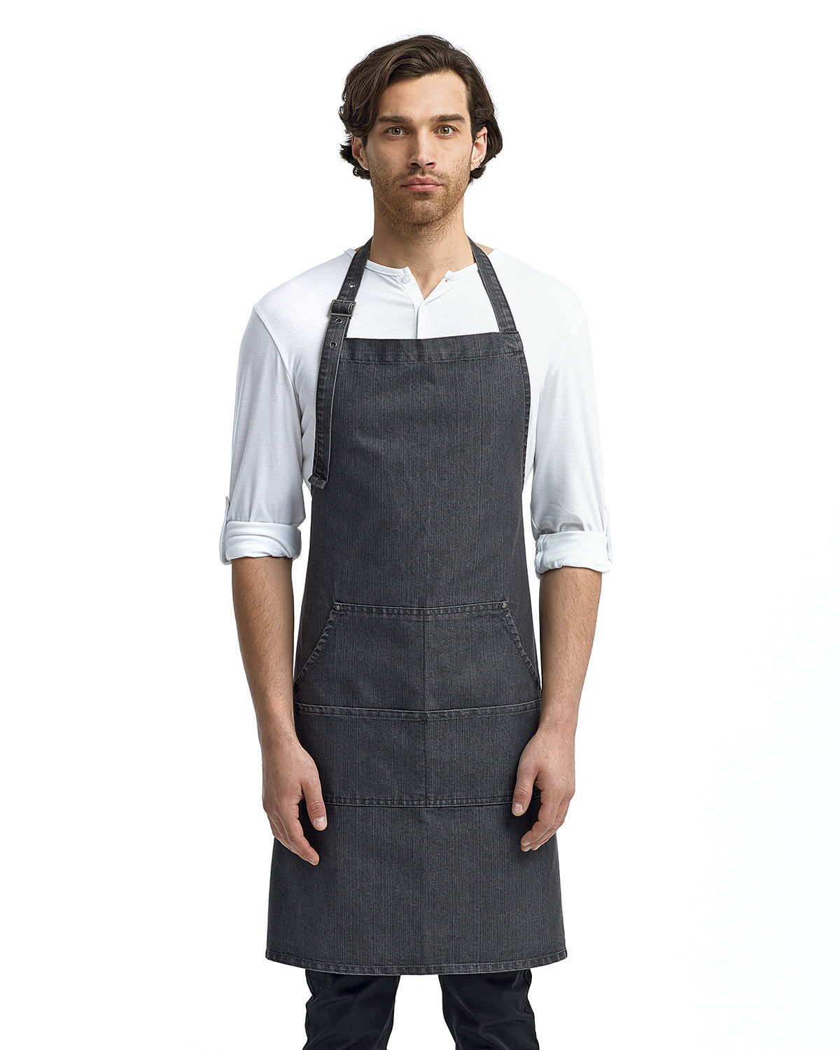 000050 ARTISAN COLLECTION BY REPRIME Unisex Jeans Stitch Denim Bib Apron