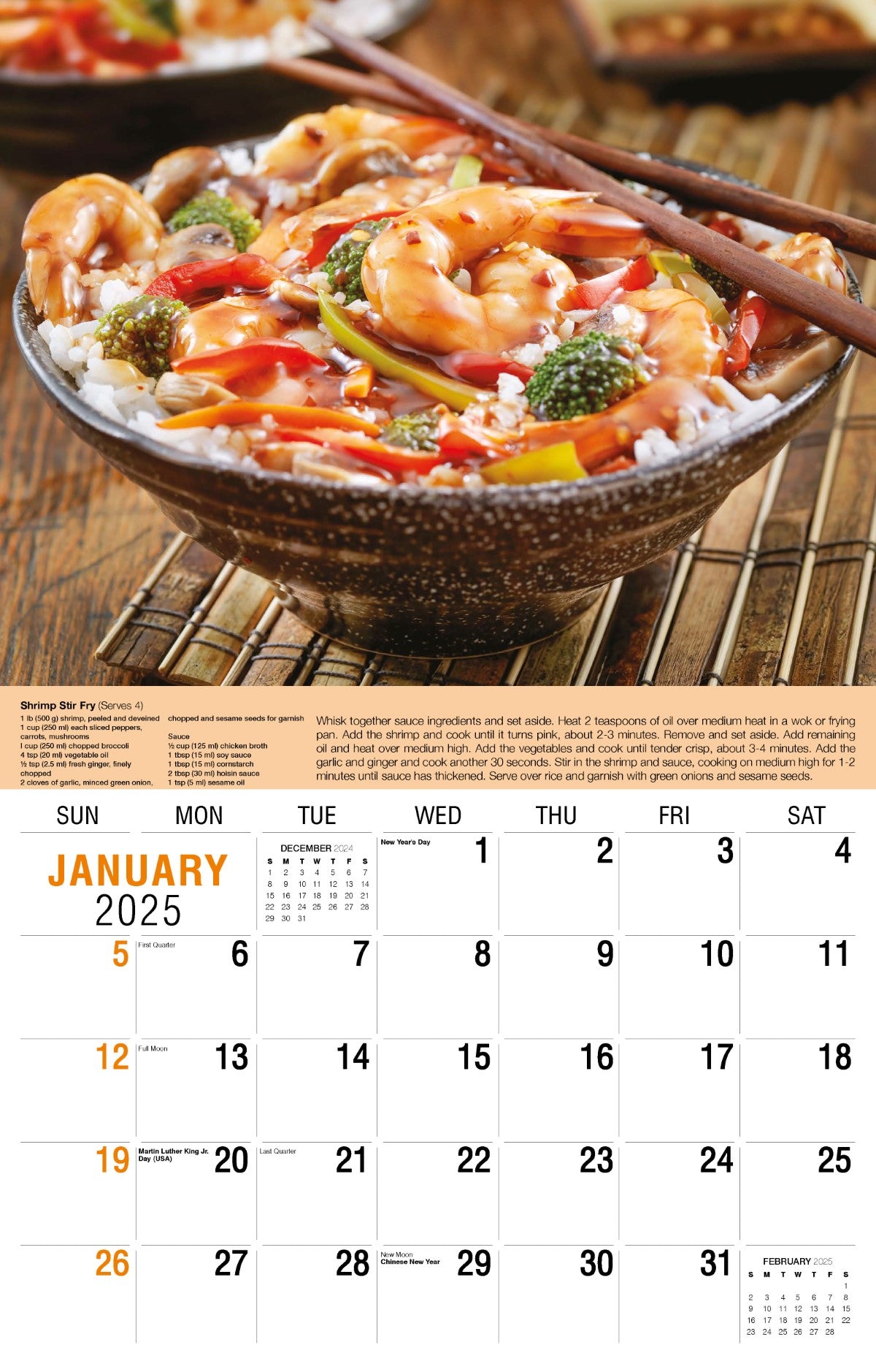 Galleria Wall Calendar 2025 Recipes