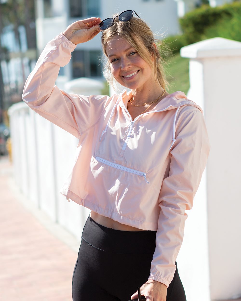 Independent Trading Co - Women's Lightweight Quarter-Zip Pullover Crop Windbreaker