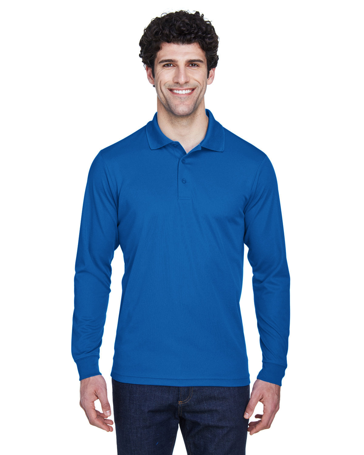 000152 CORE 365 Men's Pinnacle Performance Long-Sleeve Piqué Polo