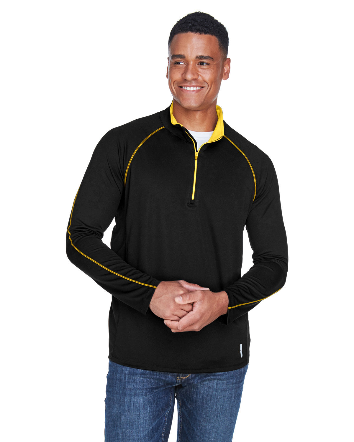 000182 NORTH END Men's Radar Quarter-Zip Performance Long-Sleeve Top
